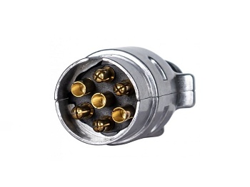 Zástrčka 7 pól. 12V kovová
