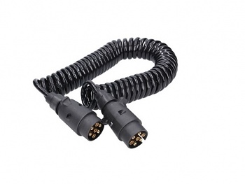 Špirál.kábel 3 m 2x zástrčka 7 pol.12V E1222