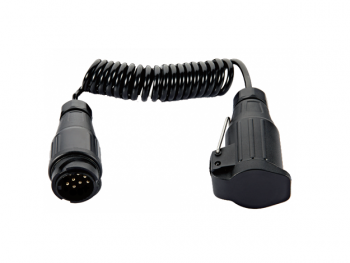 Špirál.kábel 3 m zástrčka/zásuvka 13 pol.12V E1385