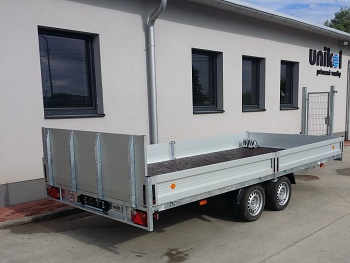 Prívesný vozík 2100 x 4100  hydr. sklopný - valnik  2700 kg