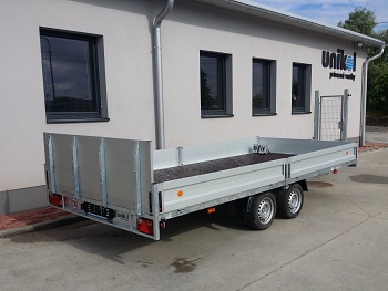 Prívesný vozík 2100 x 4100  hydr. sklopný - valnik  3000 kg
