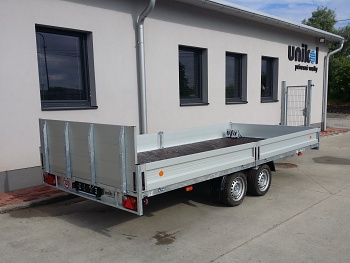 Prívesný vozík 2100 x 4100  hydr. sklopný - valnik  3500 kg
