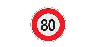 Reflexná samolepka 80 km/h